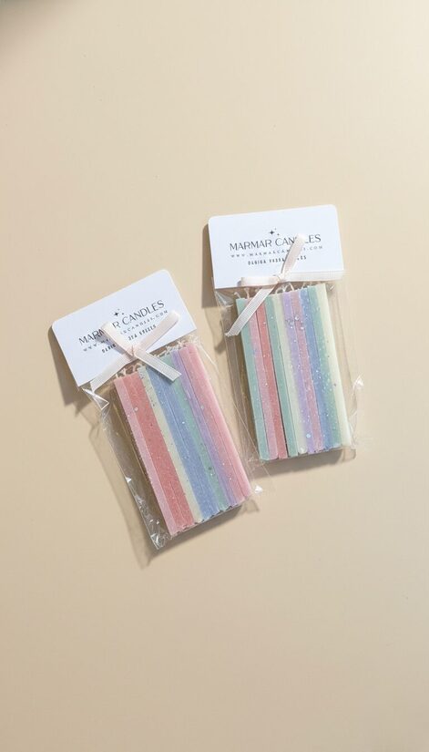 Dzimšanas dienas svecīšu komplekts, kantainās | 11cm | 10 gab | krāsu mix | Ar spīdumiem